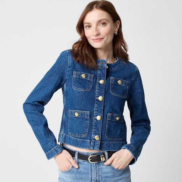 NWT J.Crew Factory Denim Patch-pocket Lady Jacket - Picture 1 of 8